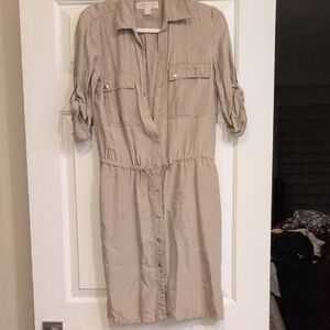 Michael By Michael Kors Tan Shirt Dress